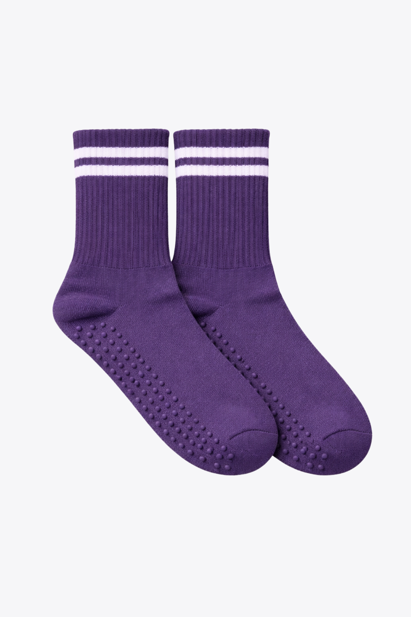luz-collections-chaussettes-paloma-violettes-ray-es-blanches-semelles-anti-d-rap image 1