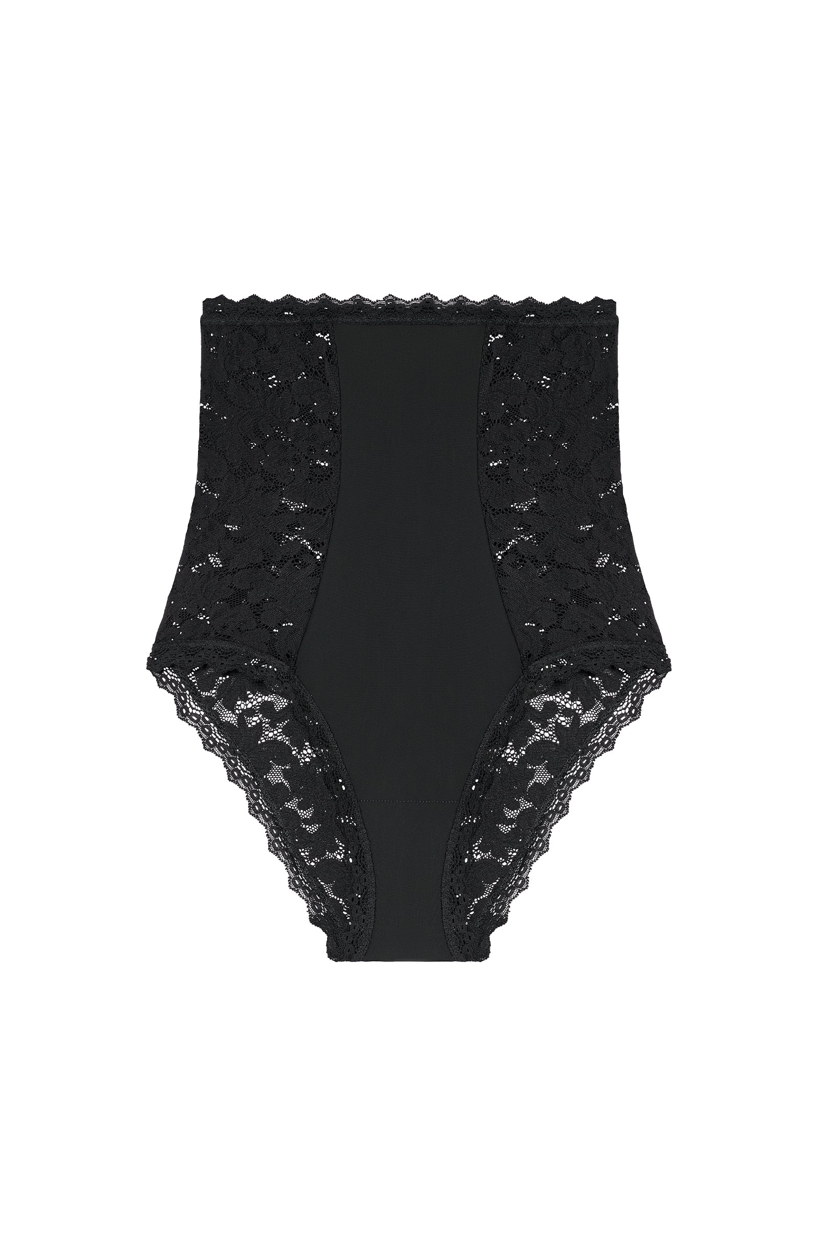 pain-de-sucre-nel-culotte-taille-haute-gainante-bonded-et-dentelle-noire image 5