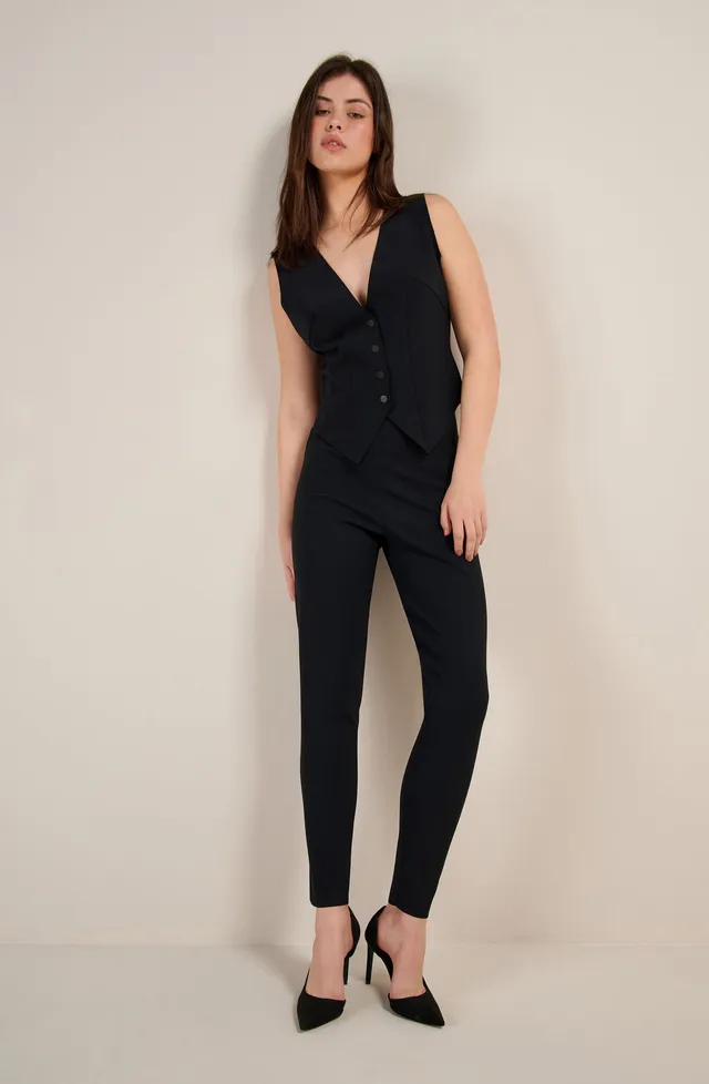 pain-de-sucre-pippo-pantalon-cigarette-taille-haute-noir image 1