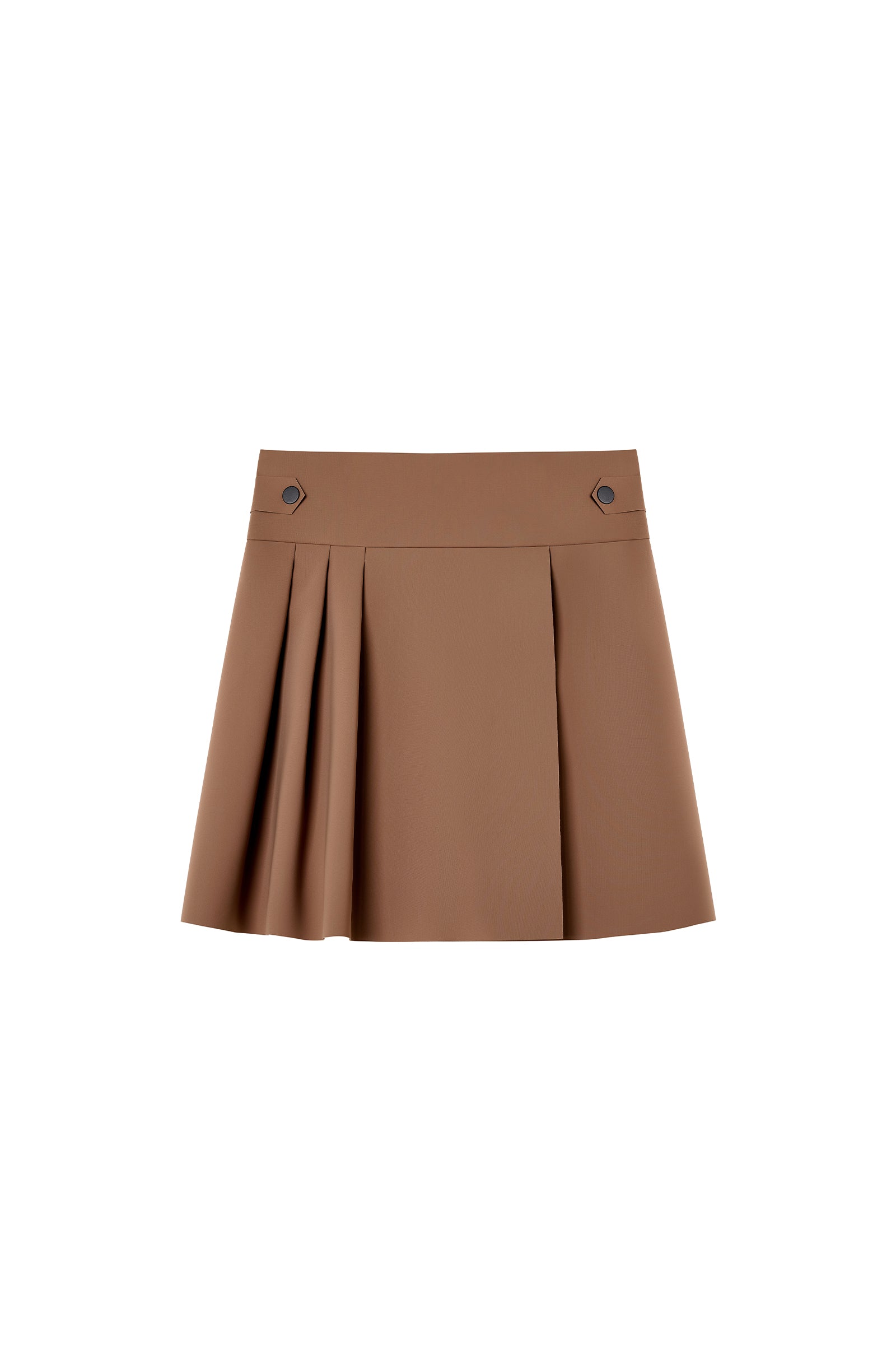 pain-de-sucre-jill-jupe-courte-pliss-e-taupe-en-bonded-surpiqu image 4
