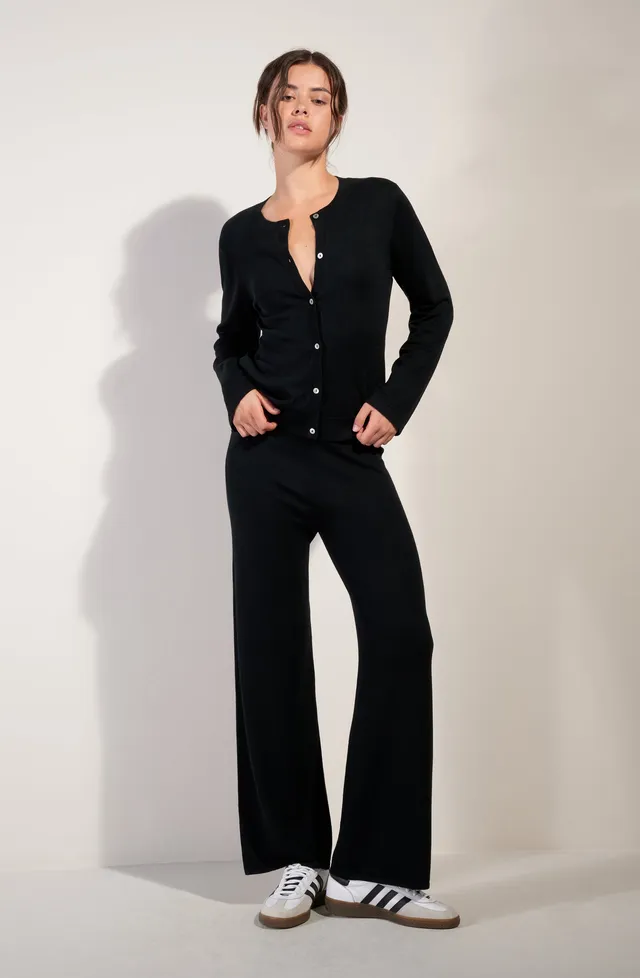 pain-de-sucre-panam-pantalon-droit-en-maille-lien-de-taille-noir image 1