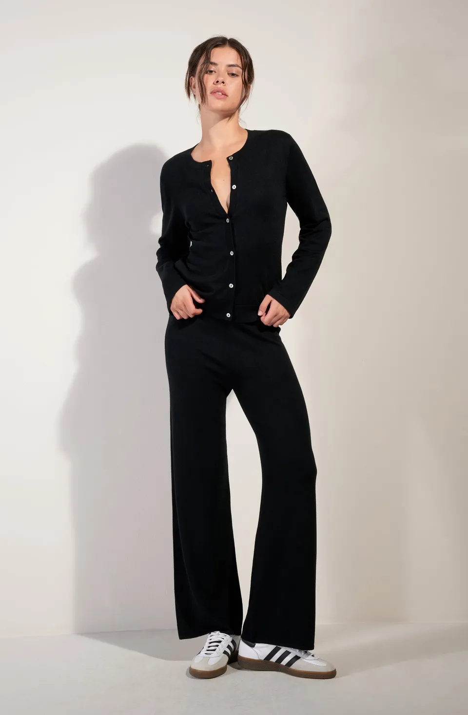 pain-de-sucre-panam-pantalon-droit-en-maille-lien-de-taille-noir image 1