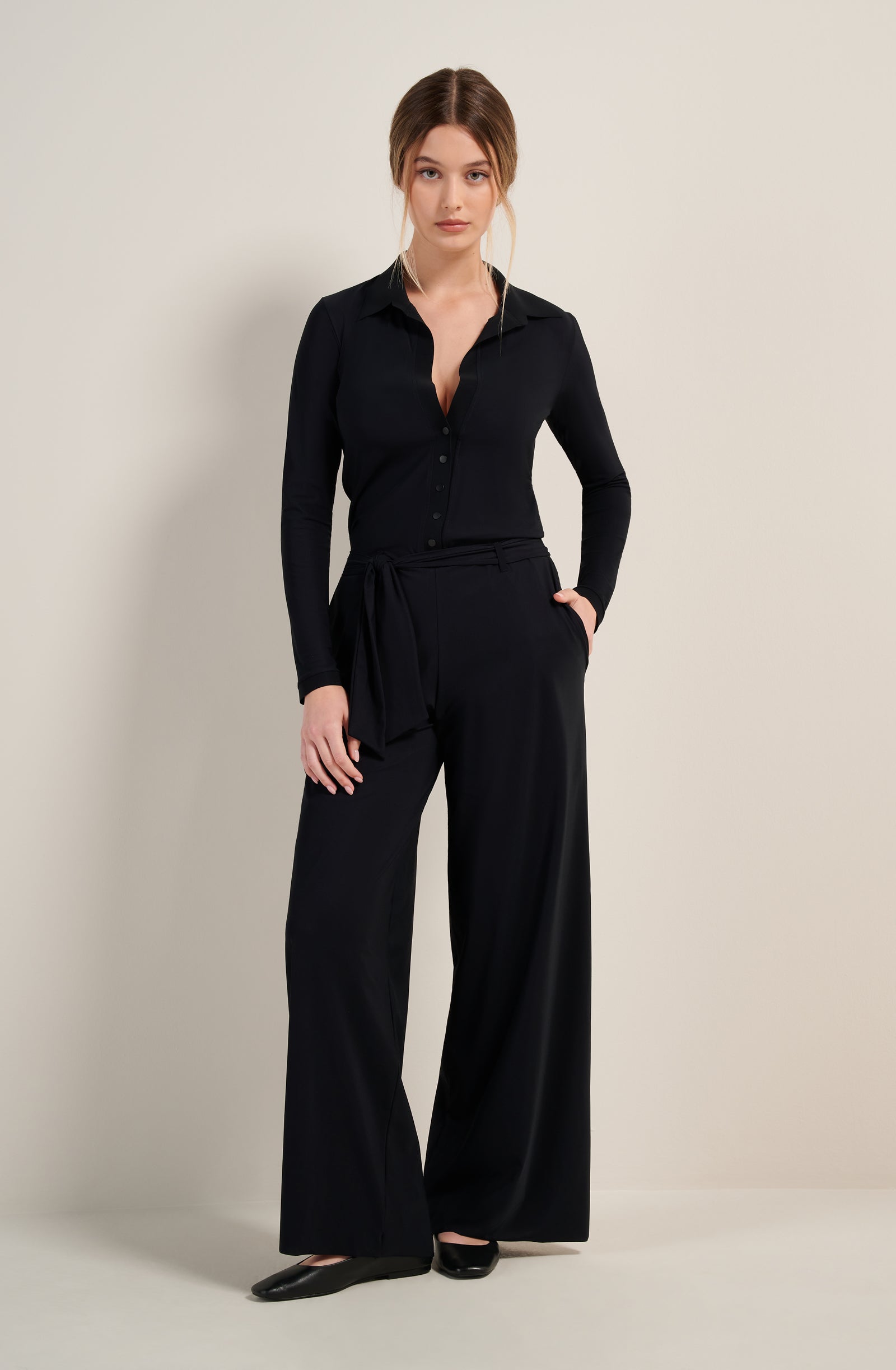 pain-de-sucre-colbi-combinaison-chemise-voile-l-ger-noir image 1