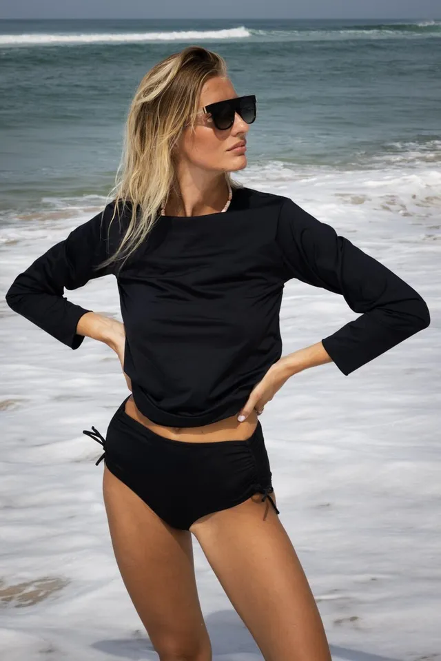 les-ultraviolettes-miami-noir-culotte-de-bain-haute-r-glable-anti-uv-femme image 1