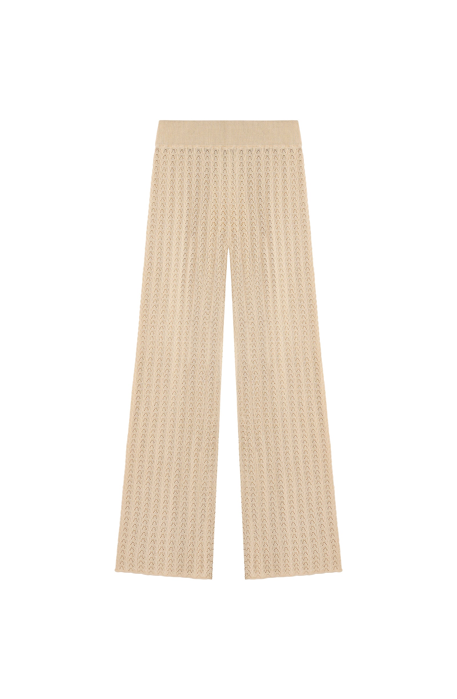 pain-de-sucre-issa-pantalon-ample-beige-en-maille-ajour-e-taille-lastiqu-e image 5