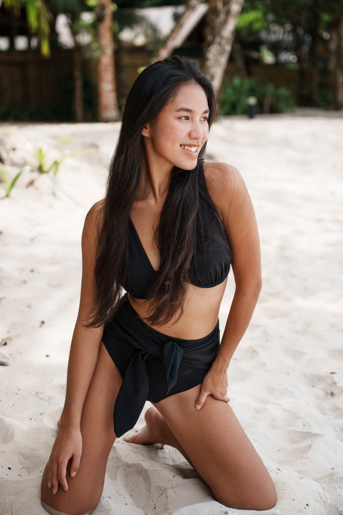 luz-collections-isaline-bas-de-bikini-taille-haute-effet-drap-noir image 2