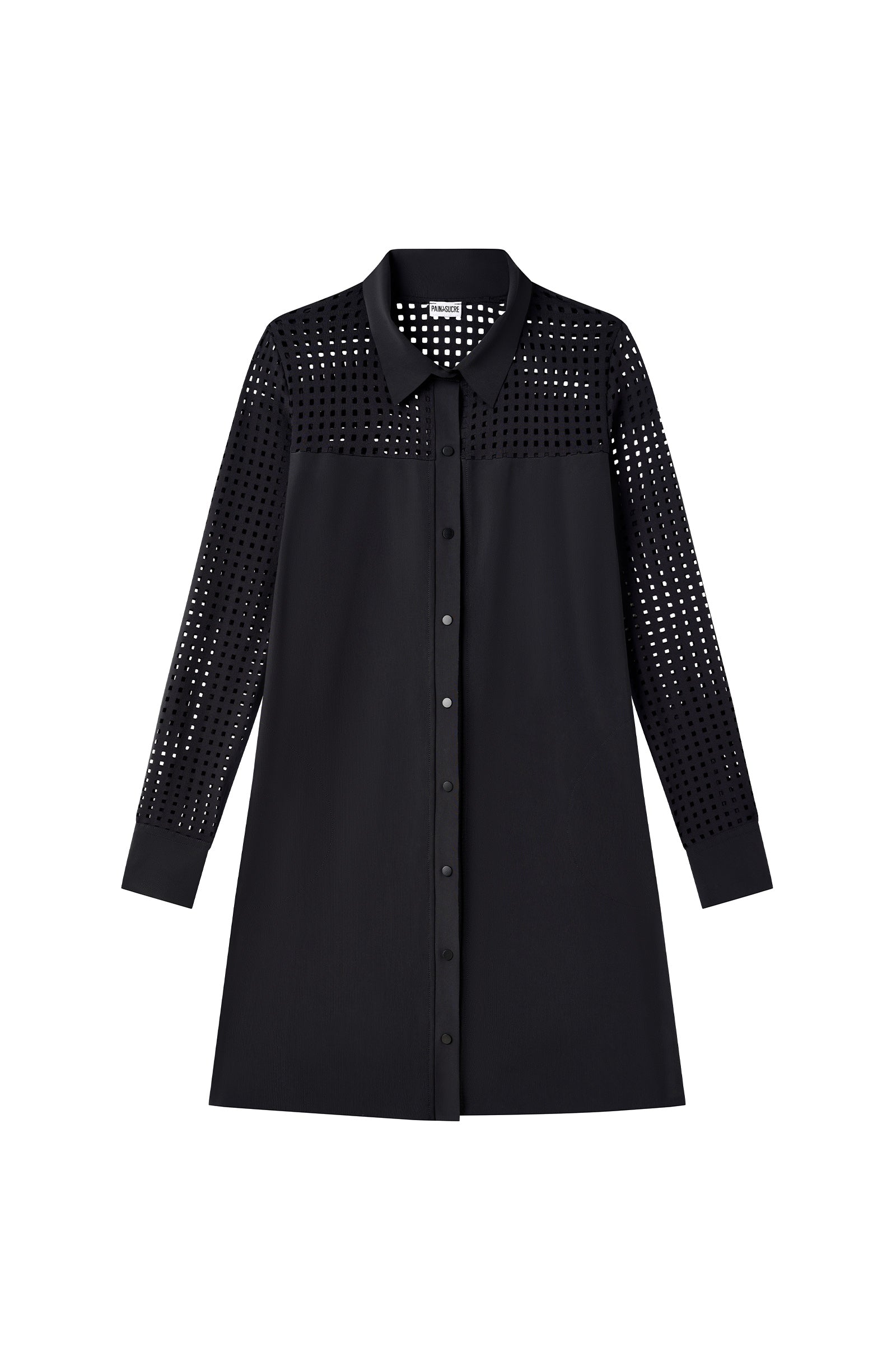 pain-de-sucre-randy-noir-robe-chemise-en-bonded-perfor image 7
