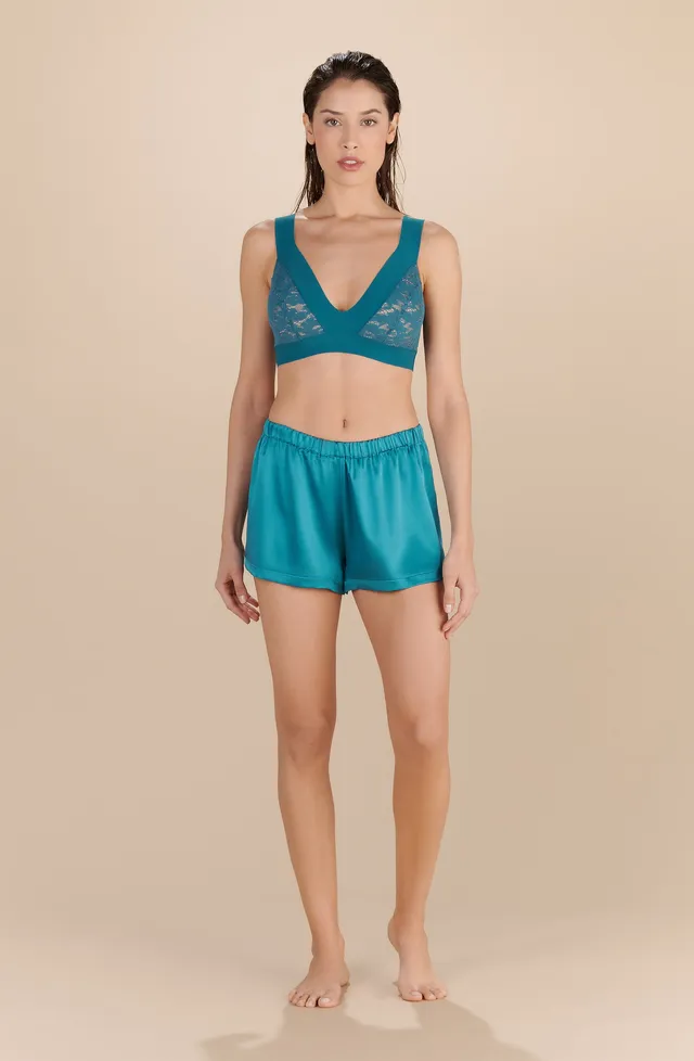 pain-de-sucre-caly-short-ample-en-soie-stretch-taille-lastiqu-e-persan-bleu image 1