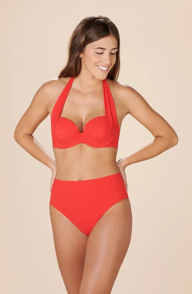 pain-de-sucre-tobago-bas-de-maillot-r-versible-taille-haute-rouge image 1