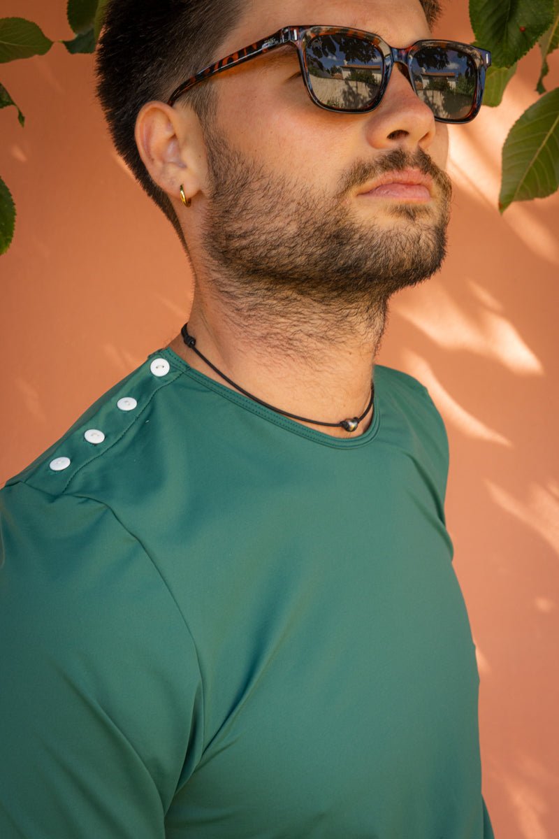les-ultraviolettes-marlon-vert-pin-tee-shirt-anti-uv-manches-longues-homme-upf50 image 2