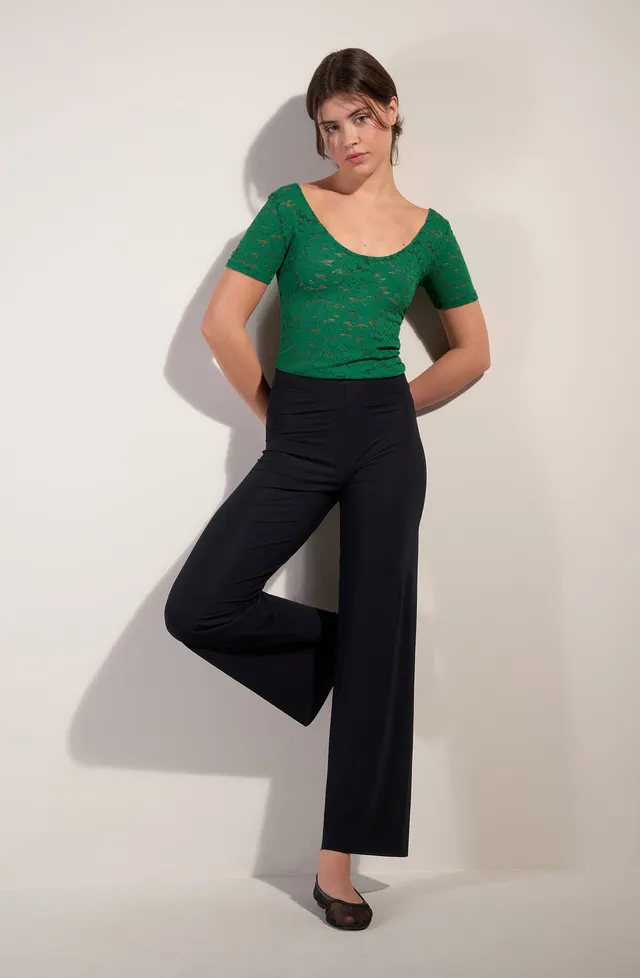 pain-de-sucre-yann-tee-shirt-manches-courtes-en-dentelle-stretch-jade image 1