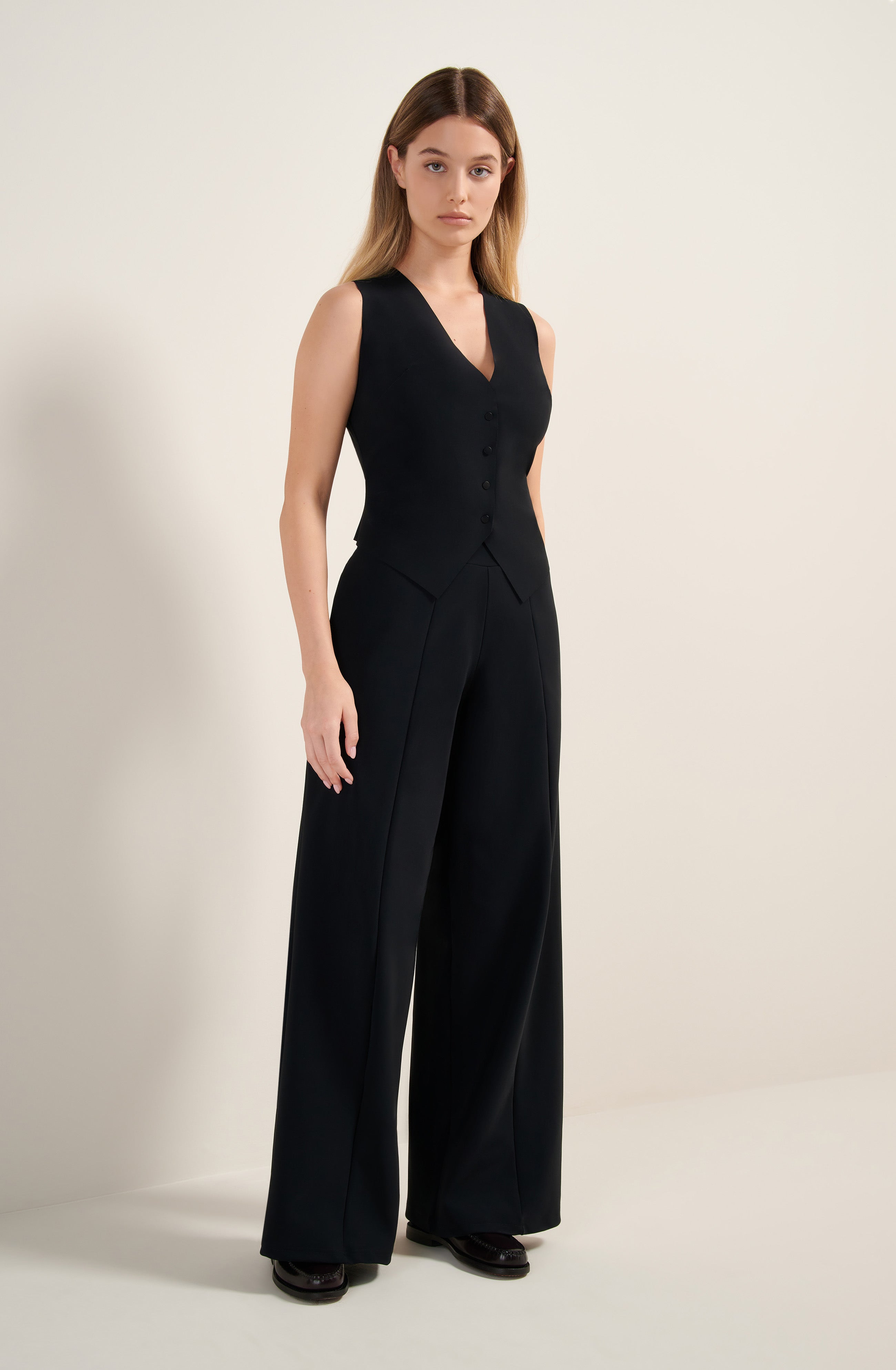 pain-de-sucre-peggy-pantalon-large-bonded-noir-taille-haute image 4
