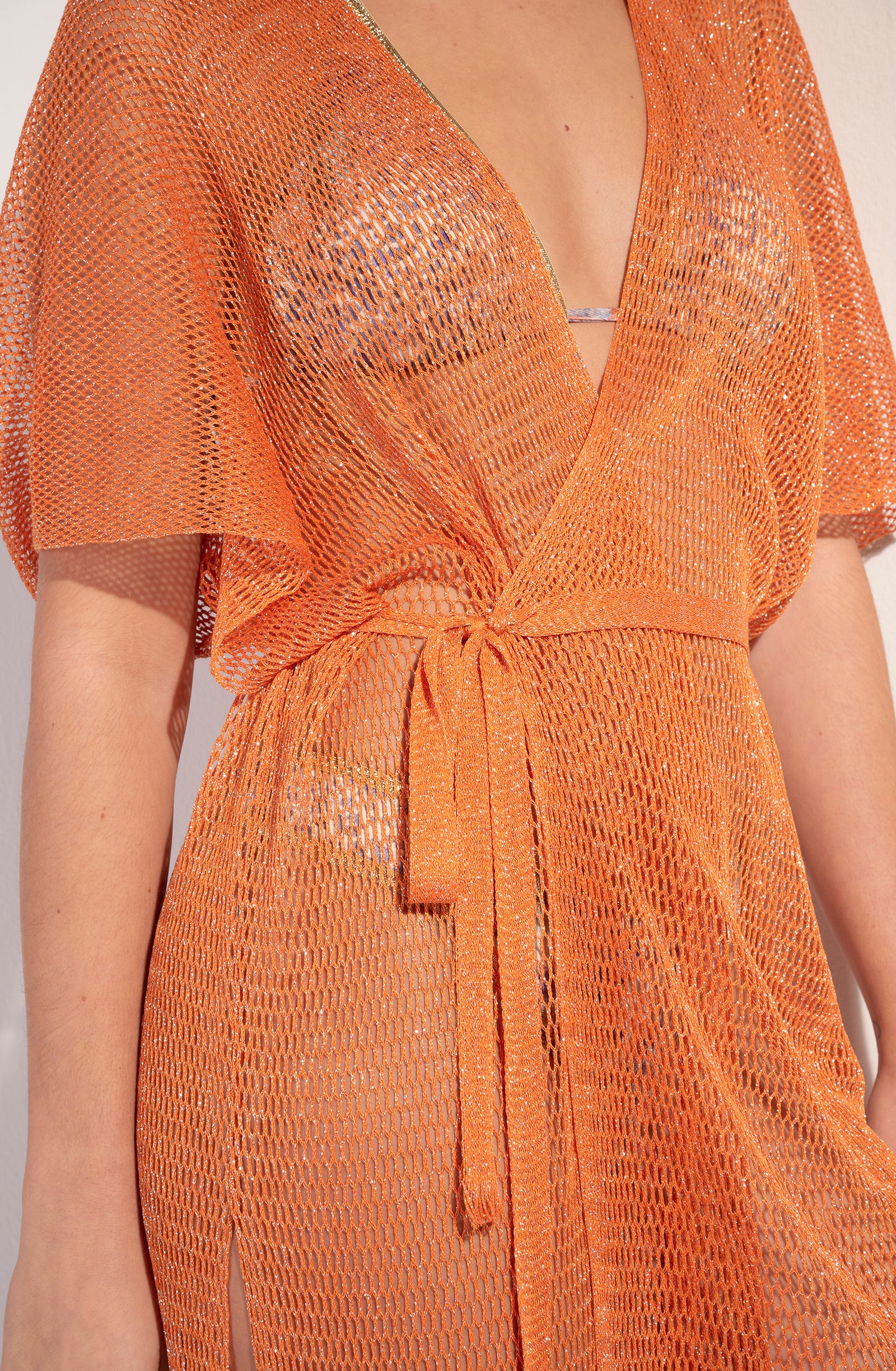 pain-de-sucre-vita-veste-kimono-franges-en-maille-filet-scintillante-orange image 7