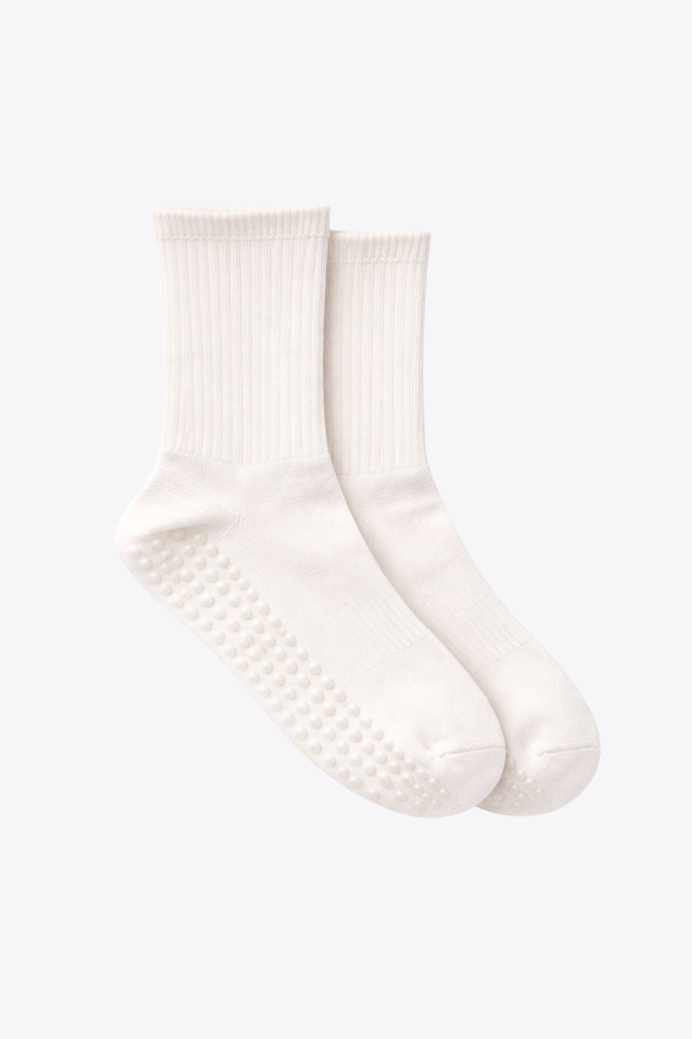 luz-collections-chaussettes-unies-blanches-maille-respirante-semelles-antid-rapa image 1