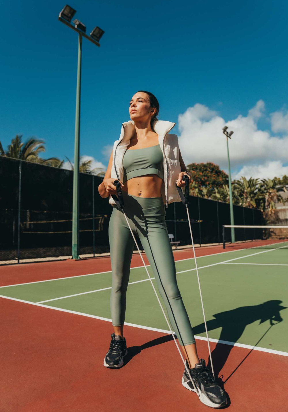 luz-collections-legging-vanille-kaki-legging-de-sport-7-8-taille-mi-haute-polyes image 2