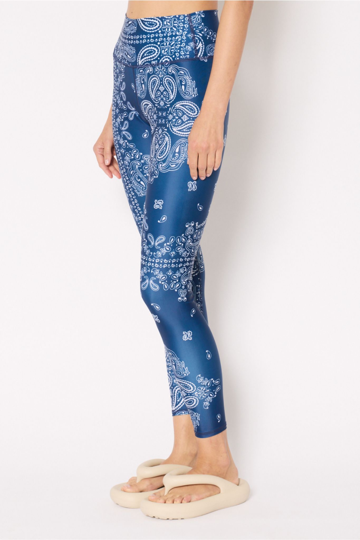 luz-collections-legging-fleur-legging-de-sport-7-8e-taille-mi-haute-bandana-bleu image 3