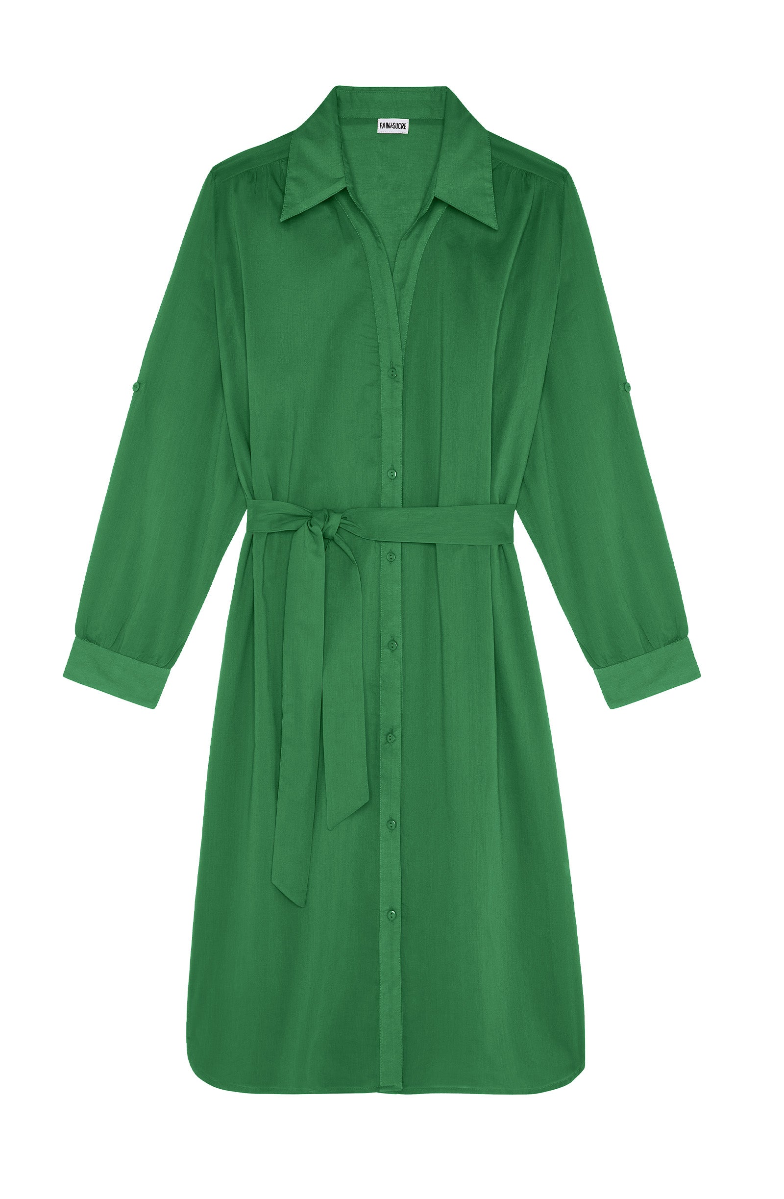 pain-de-sucre-cassandre-robe-chemise-ceintur-e-100-coton-vert-olive image 6
