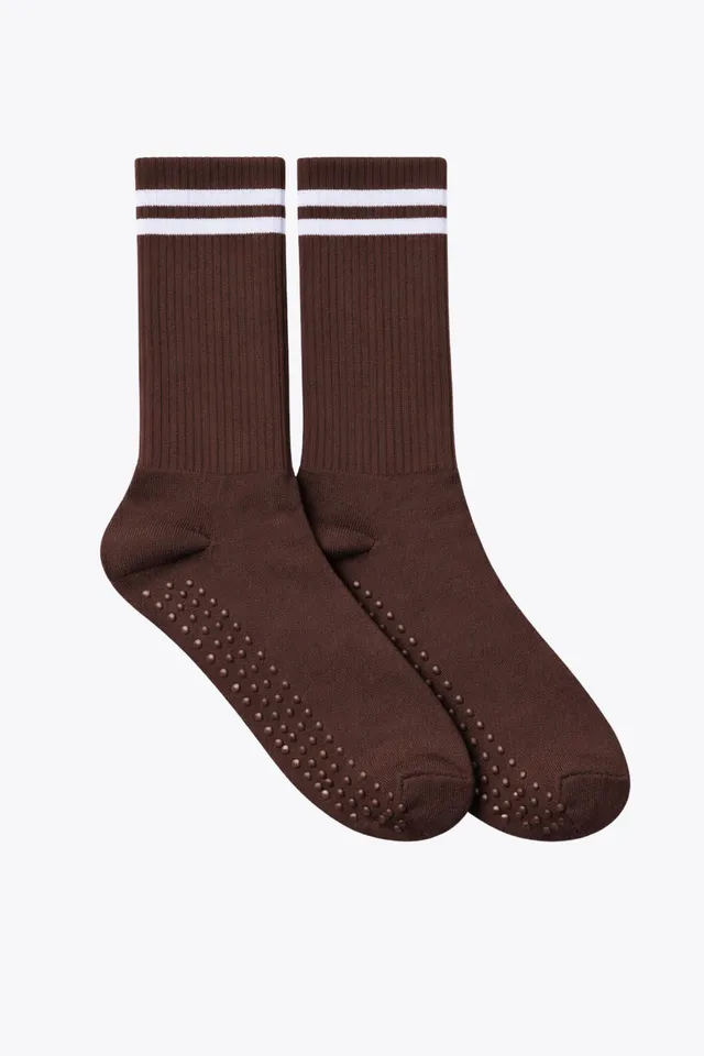 luz-collections-chaussettes-marron-ray-es-blanches-2 image 1
