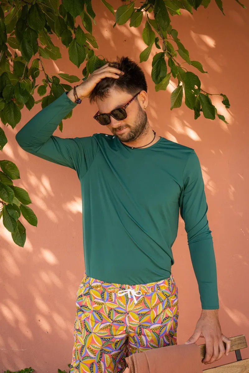les-ultraviolettes-marlon-vert-pin-tee-shirt-anti-uv-manches-longues-homme-upf50 image 1