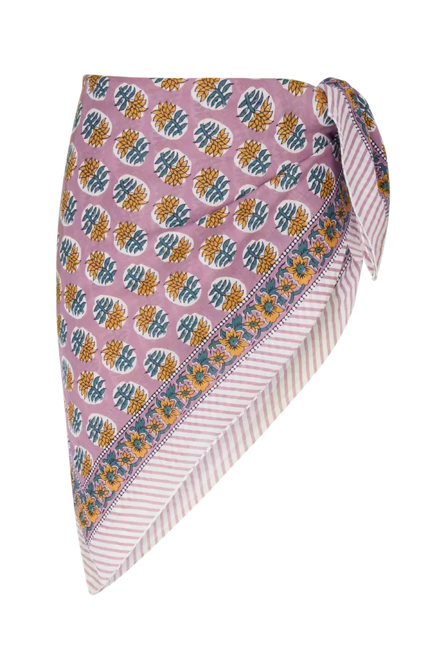 anja-paris-le-par-o-imprim-jaune-prune-pareo-de-plage-180-x-115-cm image 1