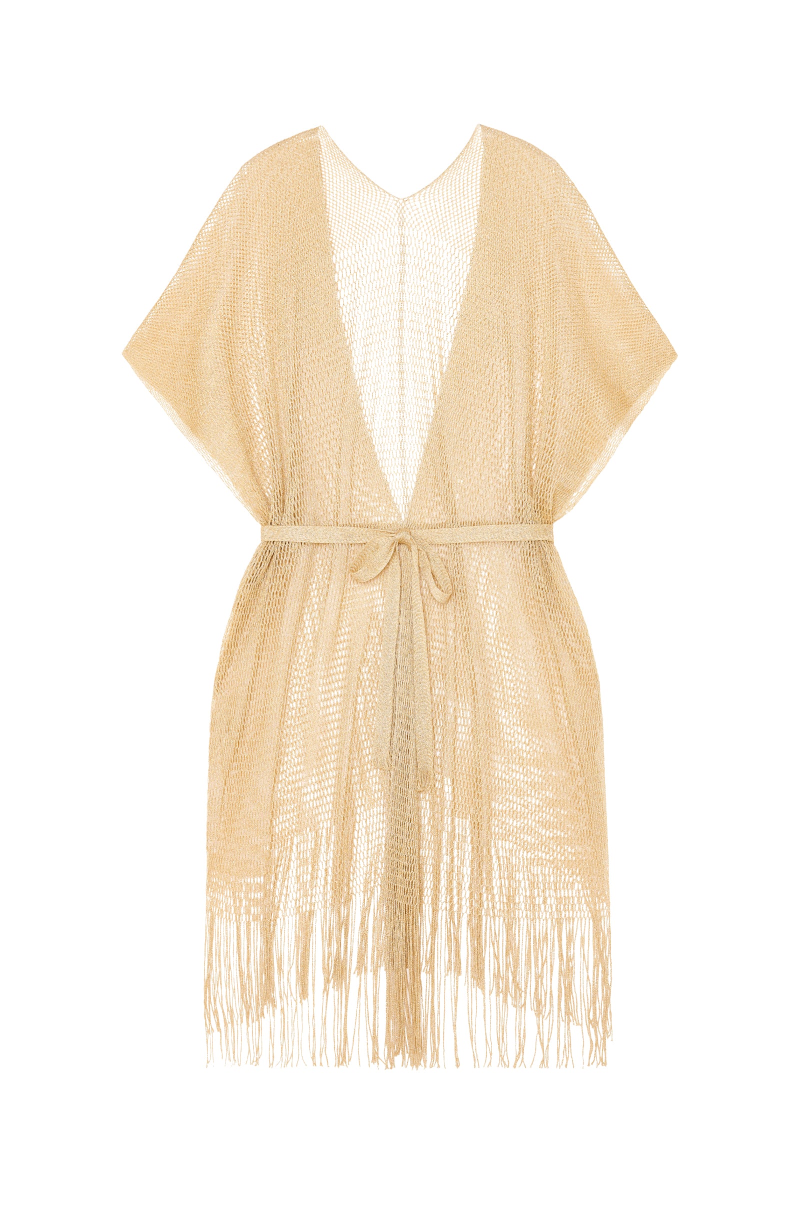pain-de-sucre-vita-veste-kimono-franges-en-maille-filet-scintillante-jaune image 7
