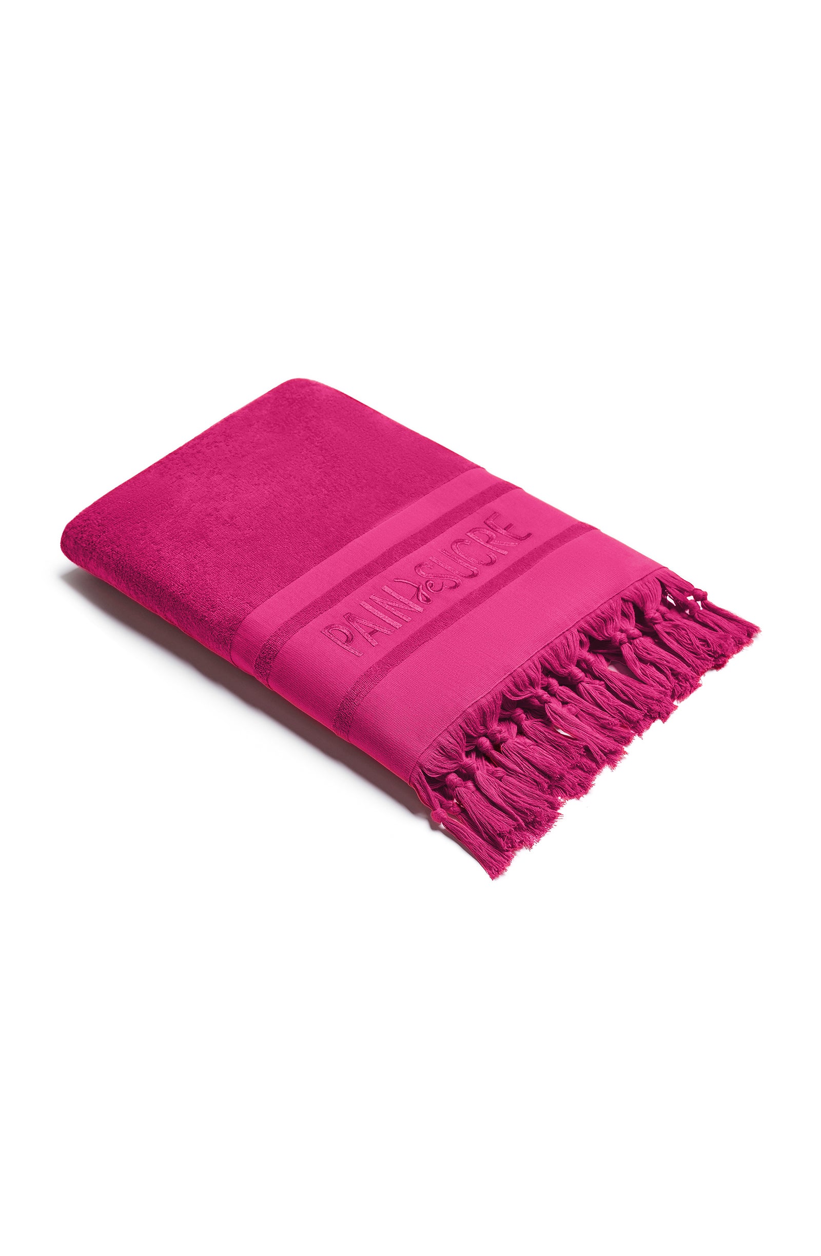 pain-de-sucre-zaina-fouta-en-ponge-brod-e-100-coton-framboise image 1