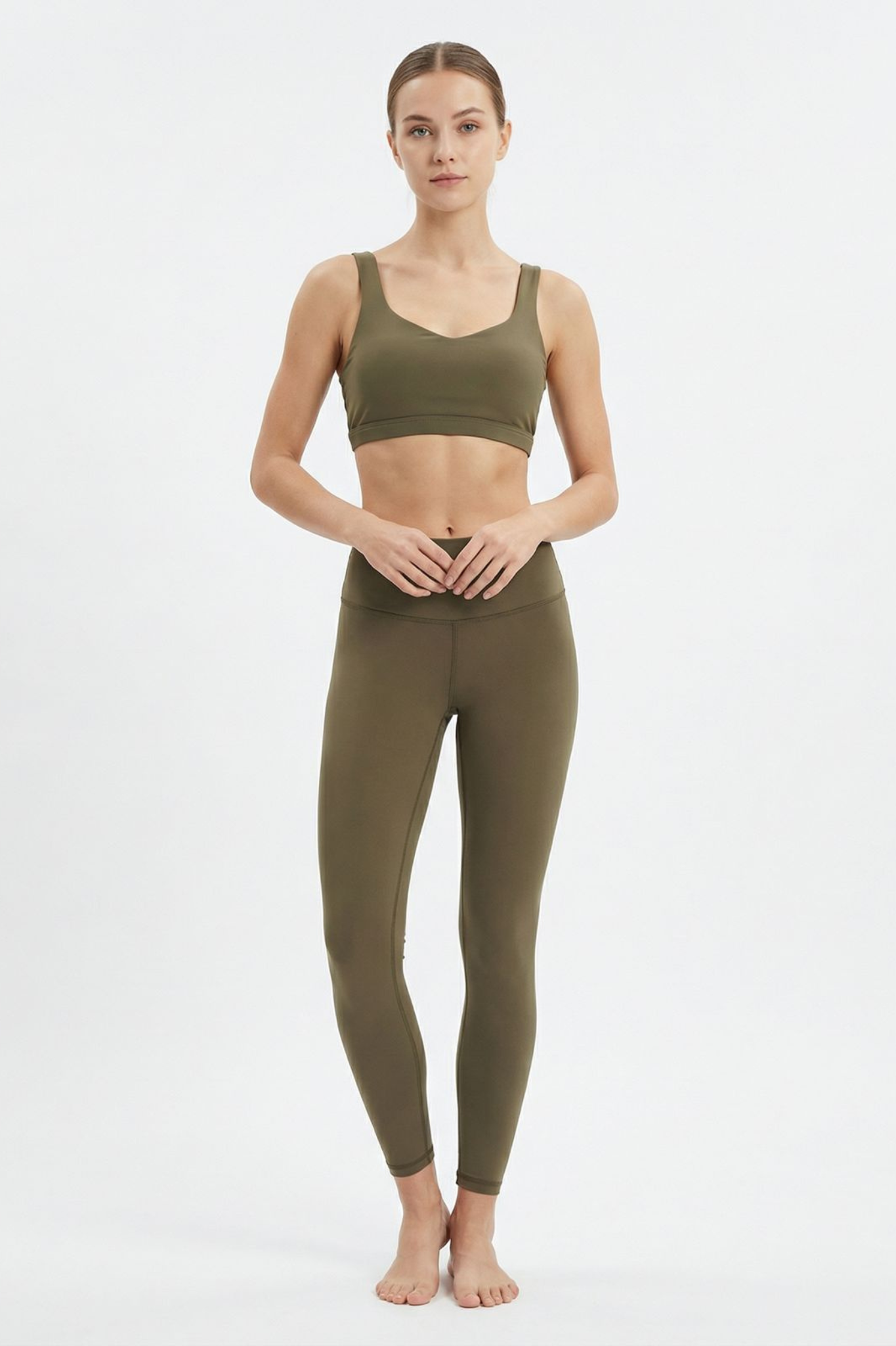 luz-collections-legging-vanille-kaki-legging-7-8e-taille-mi-haute-gainant-en-con image 2