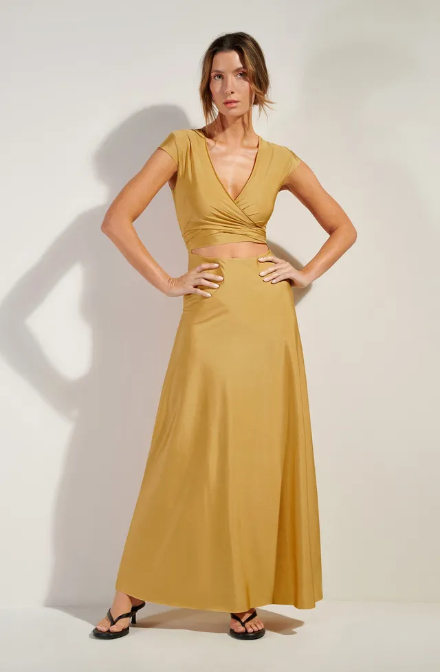 pain-de-sucre-lil-robe-longue-fluide-multipositions-manches-courtes-gold image 1