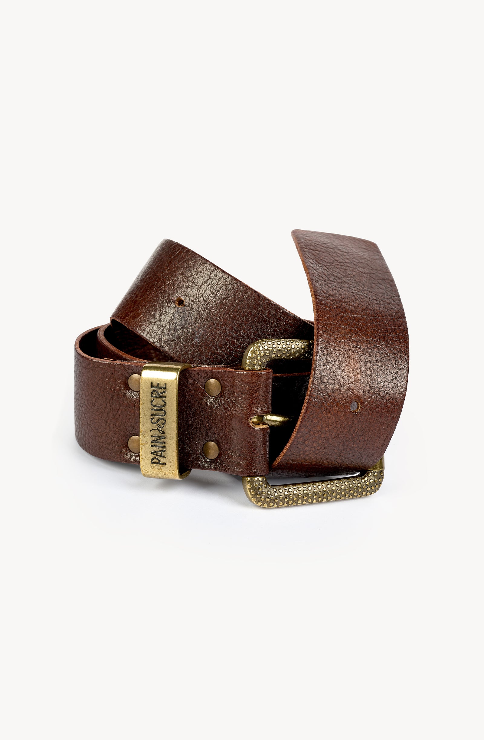 pain-de-sucre-carmel-ceinture-en-cuir-de-veau-grain-marron image 8