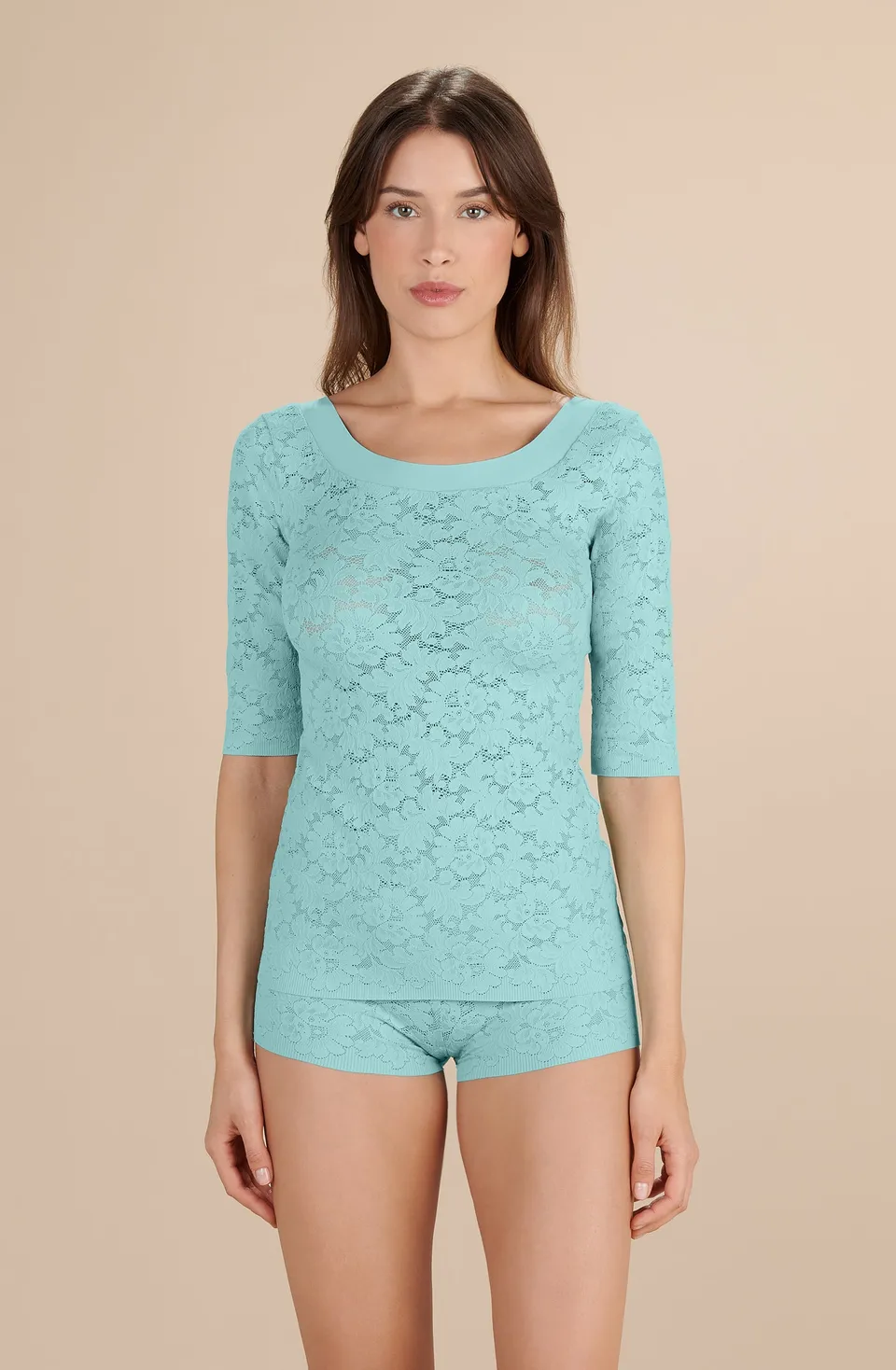 pain-de-sucre-djoy-2d-top-dentelle-manches-3-4-aqua image 1