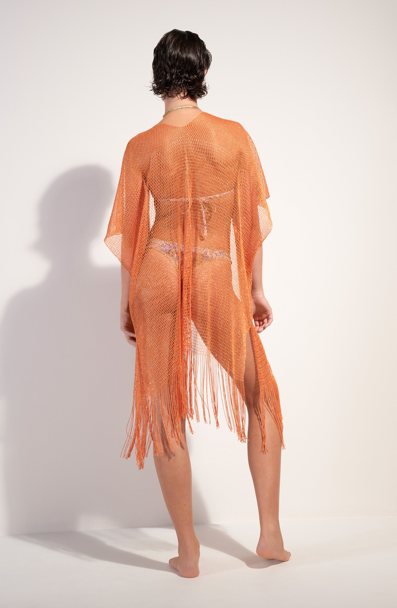 pain-de-sucre-vita-veste-kimono-franges-en-maille-filet-scintillante-orange image 4