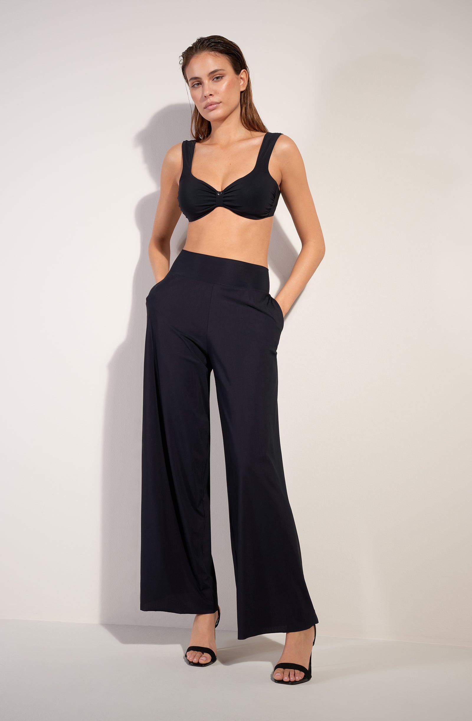 pain-de-sucre-pitta-pantalon-ample-noir-en-voile-l-ger-extensible-large-ceinture image 1