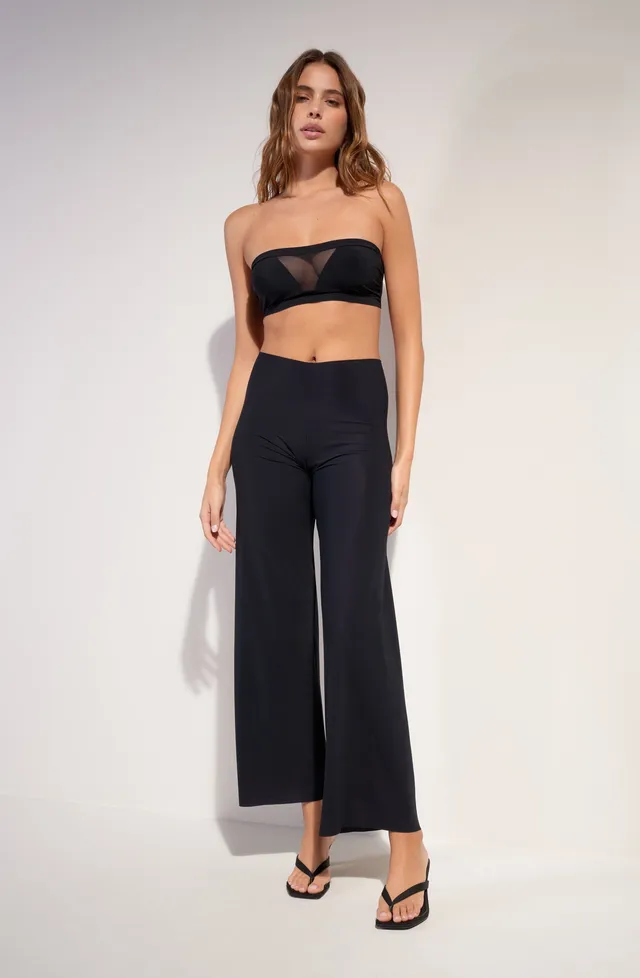 pain-de-sucre-myla-pantalon-ample-en-voile-de-lycra-taille-haute-rabattable-noir image 1
