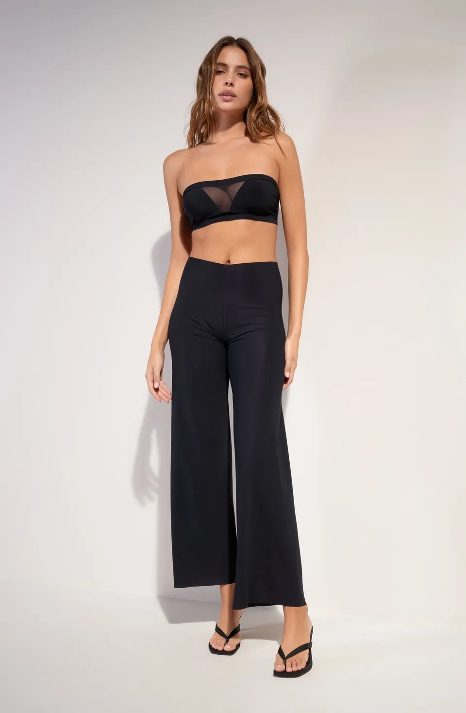 pain-de-sucre-myla-pantalon-ample-en-voile-de-lycra-taille-haute-rabattable-noir image 1