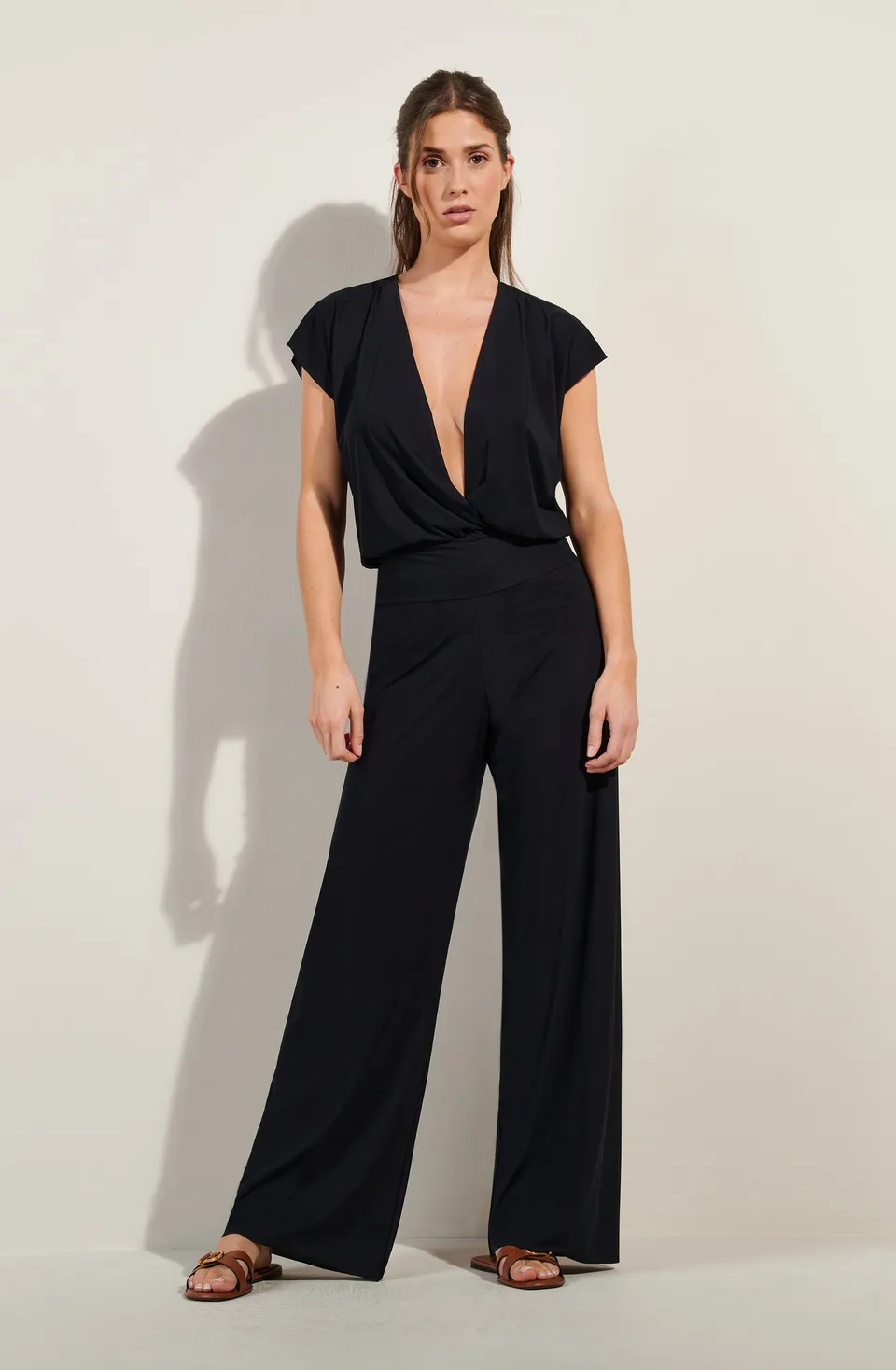 pain-de-sucre-codou-combinaison-beachwear-voile-l-ger-noir image 1