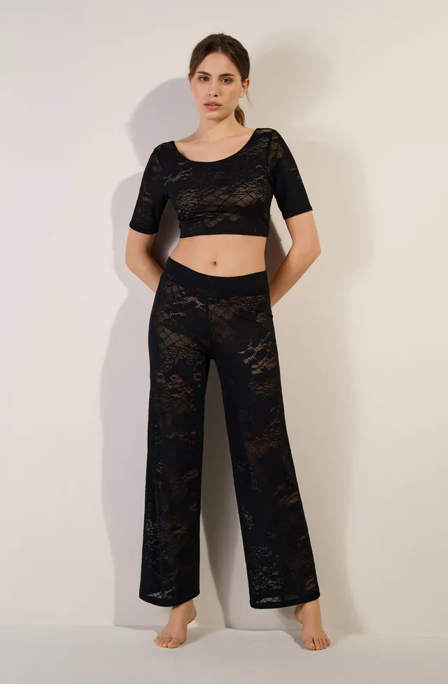 pain-de-sucre-pooja-pantalon-large-dentelle-fran-aise-noir image 1