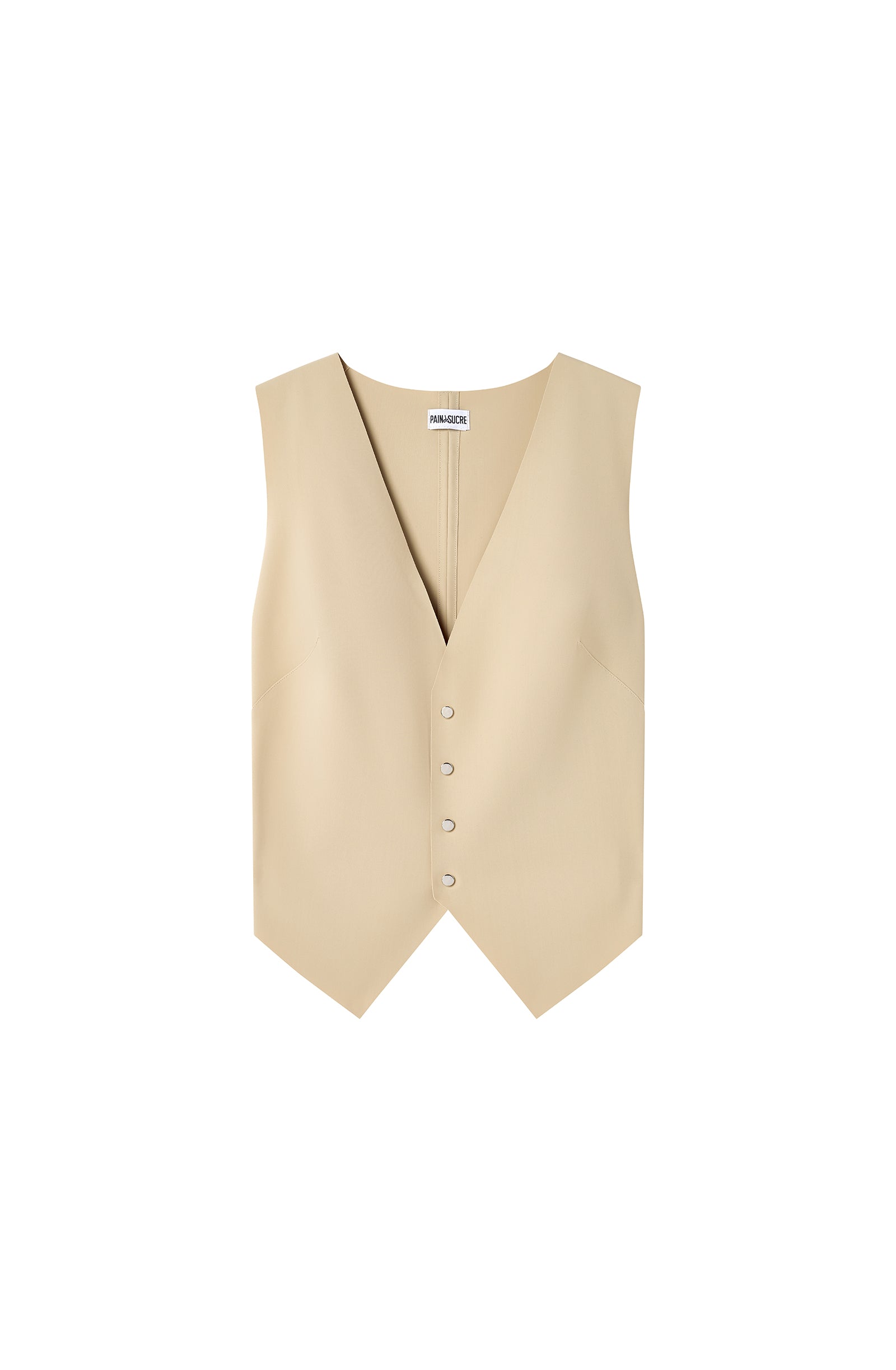 pain-de-sucre-gabie-gilet-cintr-en-bonded-boutons-sable image 4