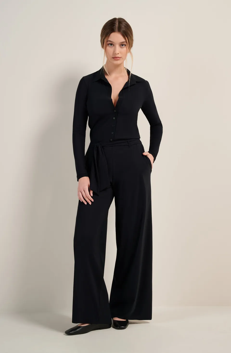 pain-de-sucre-colbi-combinaison-chemise-voile-l-ger-noir image 1
