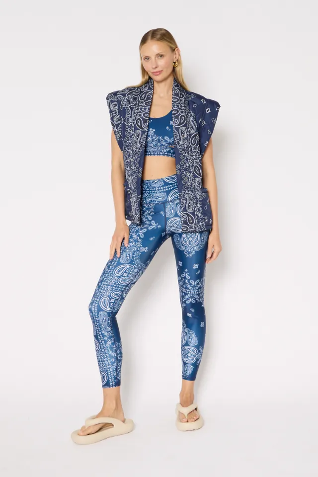 luz-collections-legging-fleur-legging-de-sport-7-8e-taille-mi-haute-bandana-bleu image 1