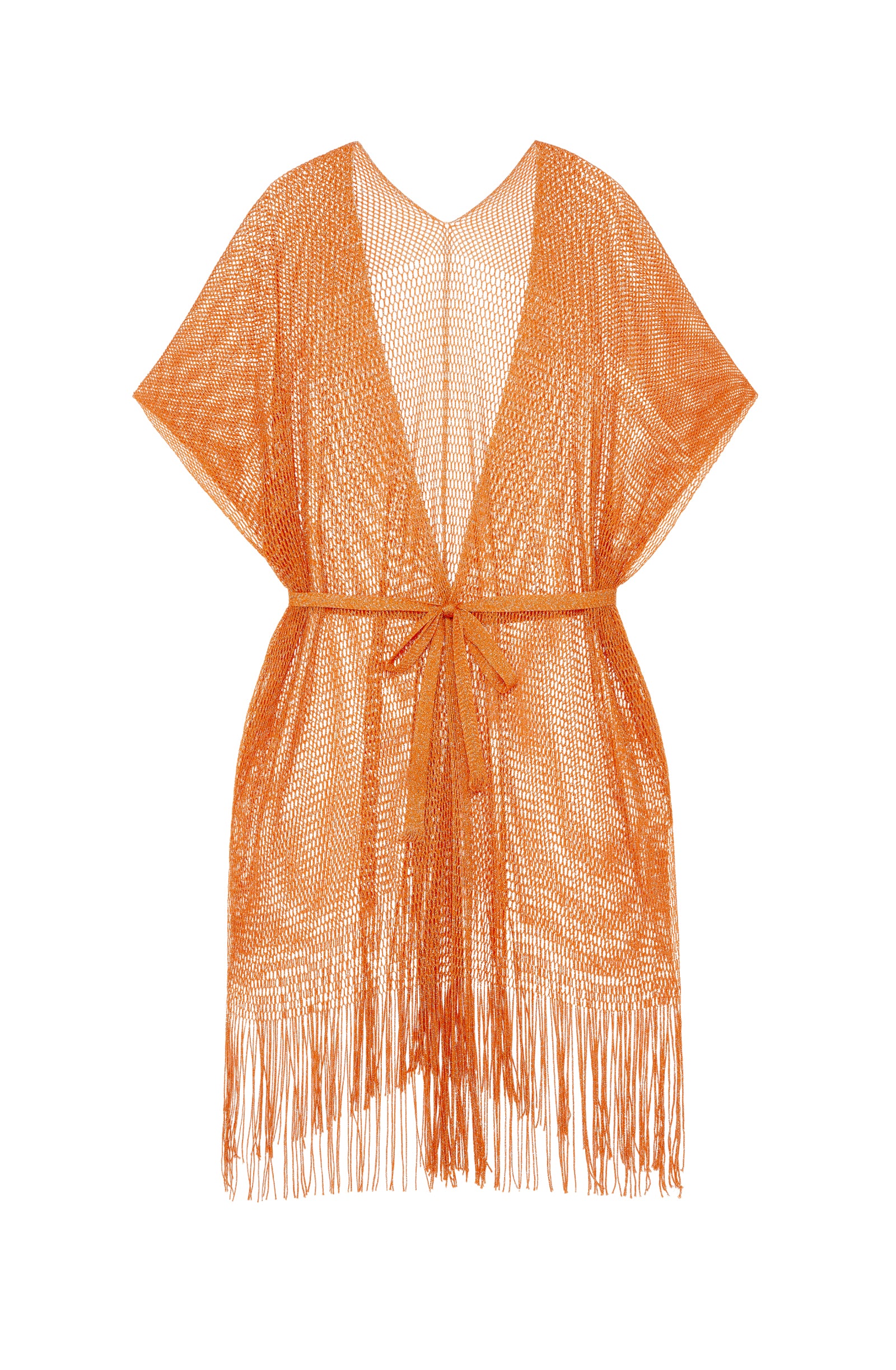 pain-de-sucre-vita-veste-kimono-franges-en-maille-filet-scintillante-orange image 8
