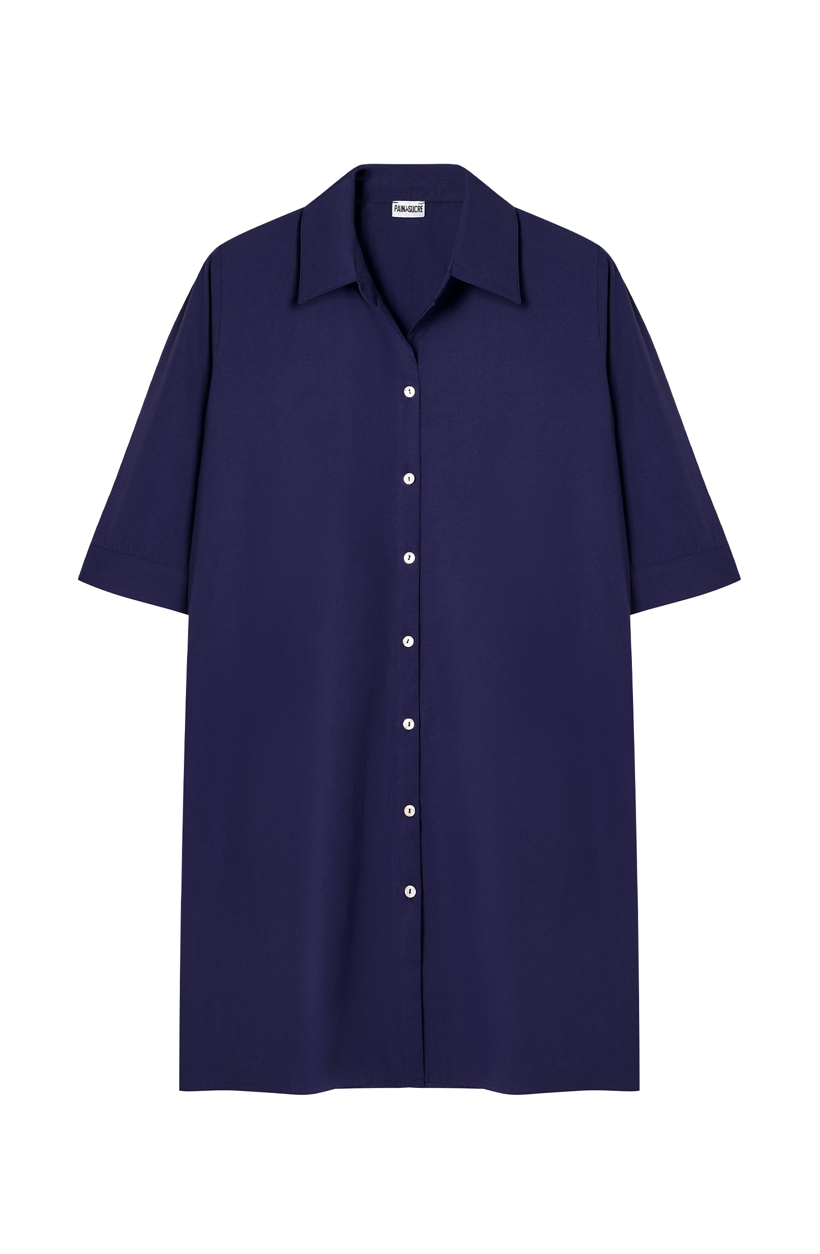 pain-de-sucre-ambre-robe-chemise-voile-coton-marine image 5