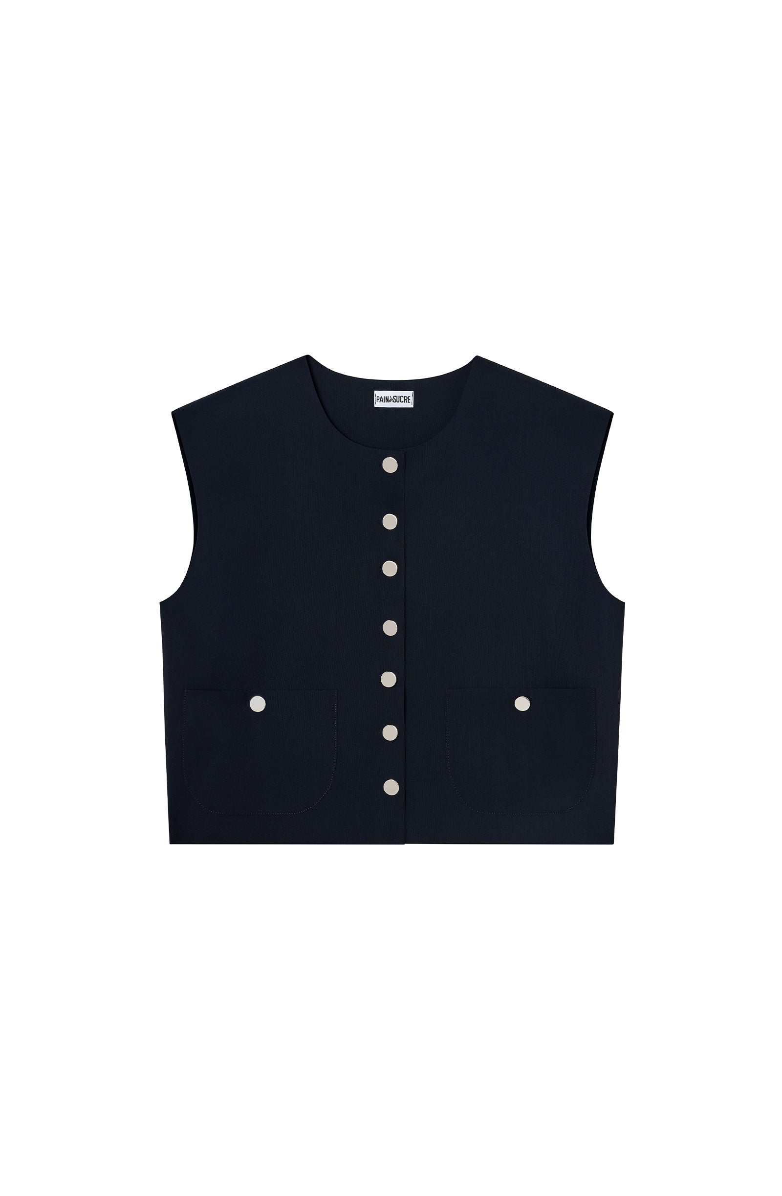 pain-de-sucre-tanhi-gilet-sans-manches-boutons-noir image 6