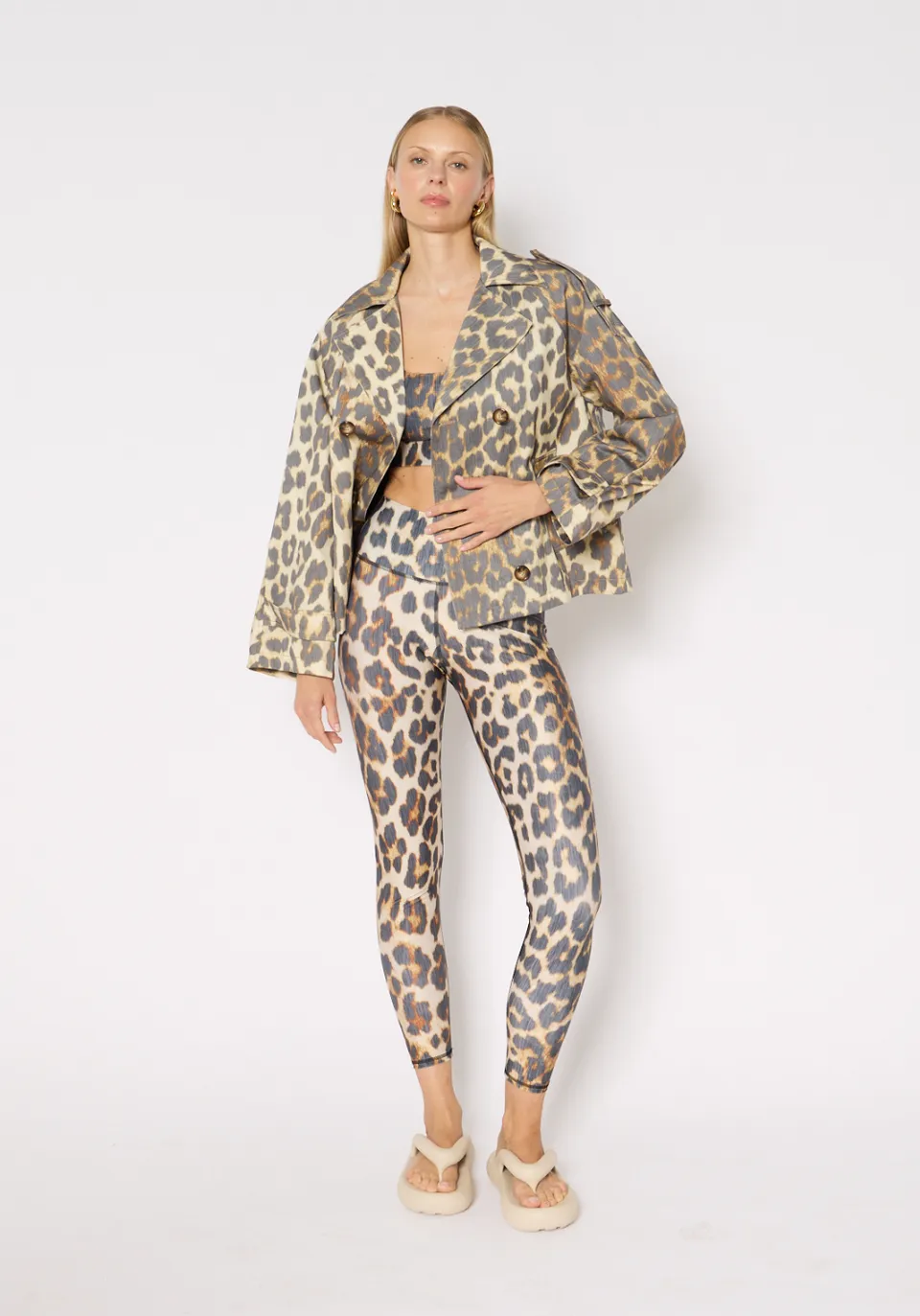 luz-collections-legging-de-sport-fleur-l-opard-b-r-nice-taille-haute image 1