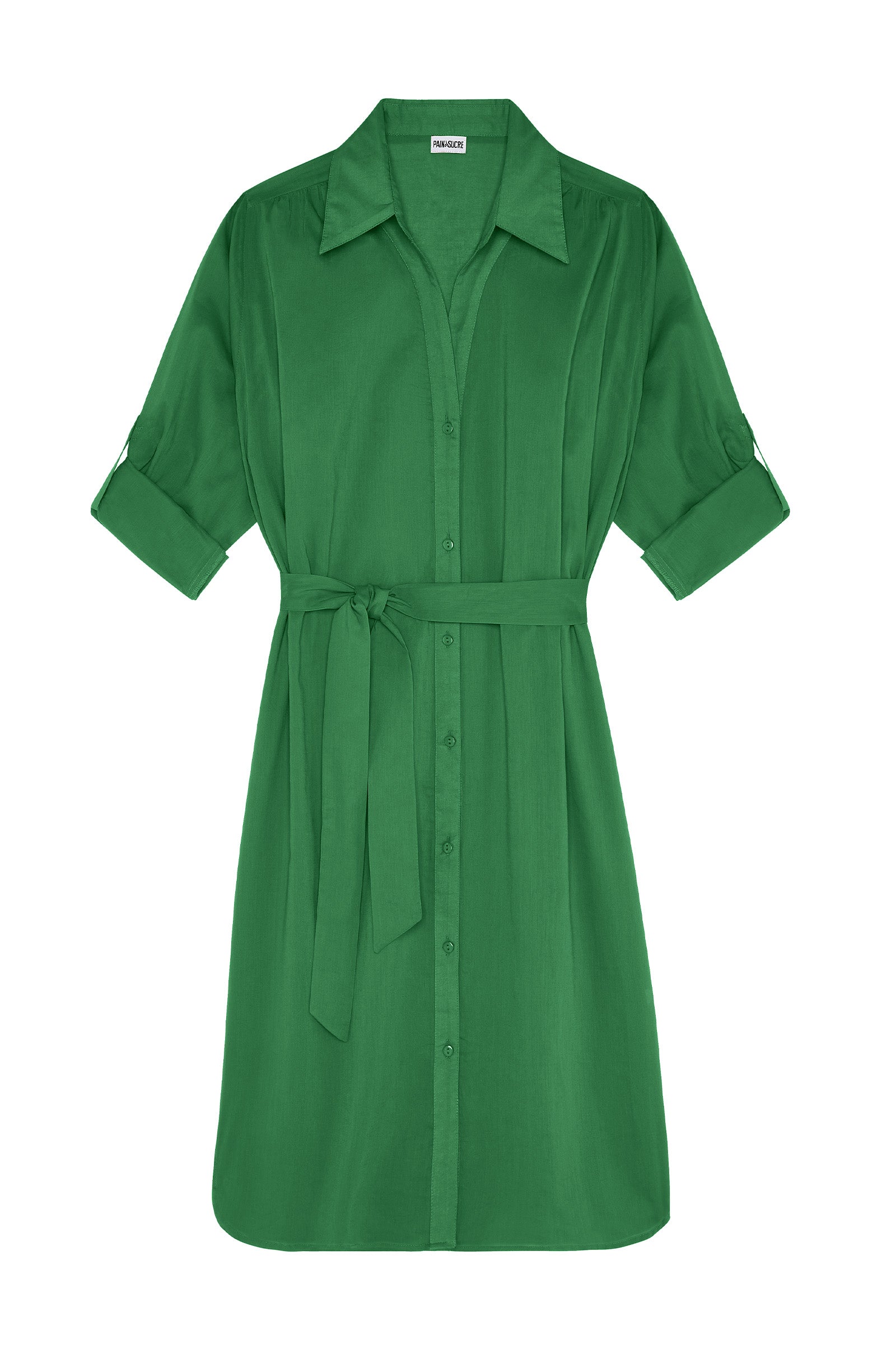 pain-de-sucre-cassandre-robe-chemise-ceintur-e-100-coton-vert-olive image 5