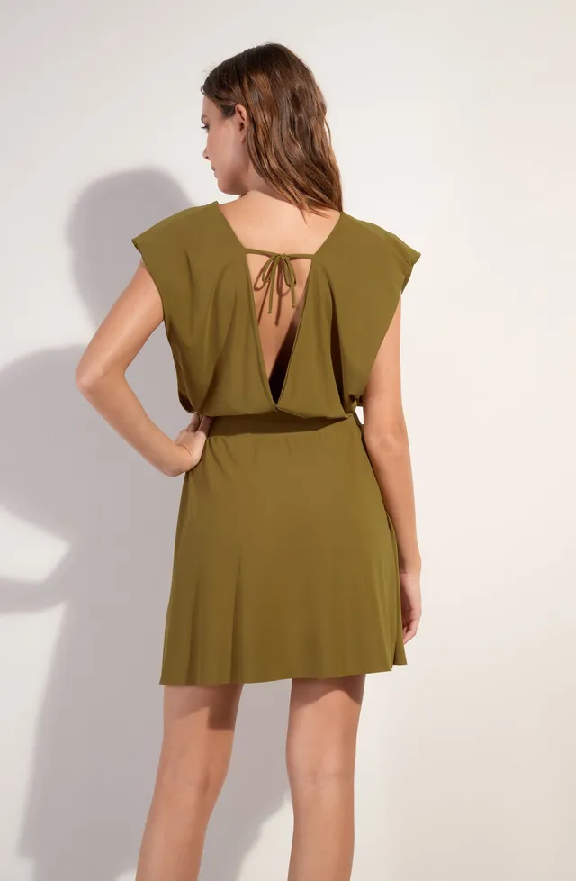 pain-de-sucre-nola-robe-courte-en-voile-extensible-bronze-multi-positions image 1
