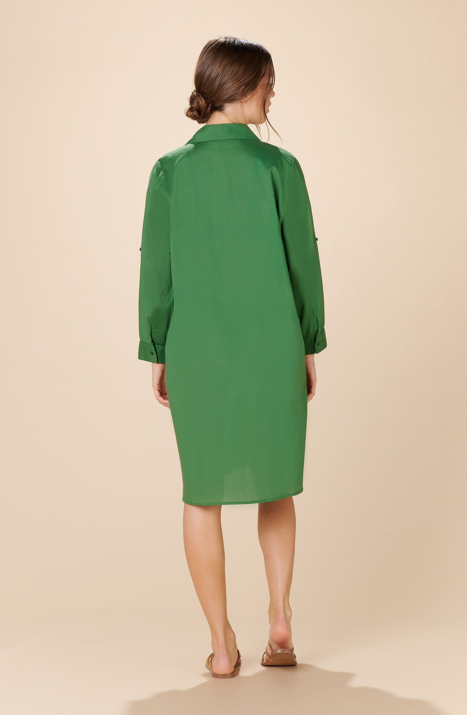 pain-de-sucre-cassandre-robe-chemise-ceintur-e-100-coton-vert-olive image 3