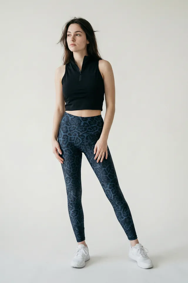 luz-collections-vanille-legging-7-8e-taille-mi-haute-gainant-panth-re-bleu-canar image 1