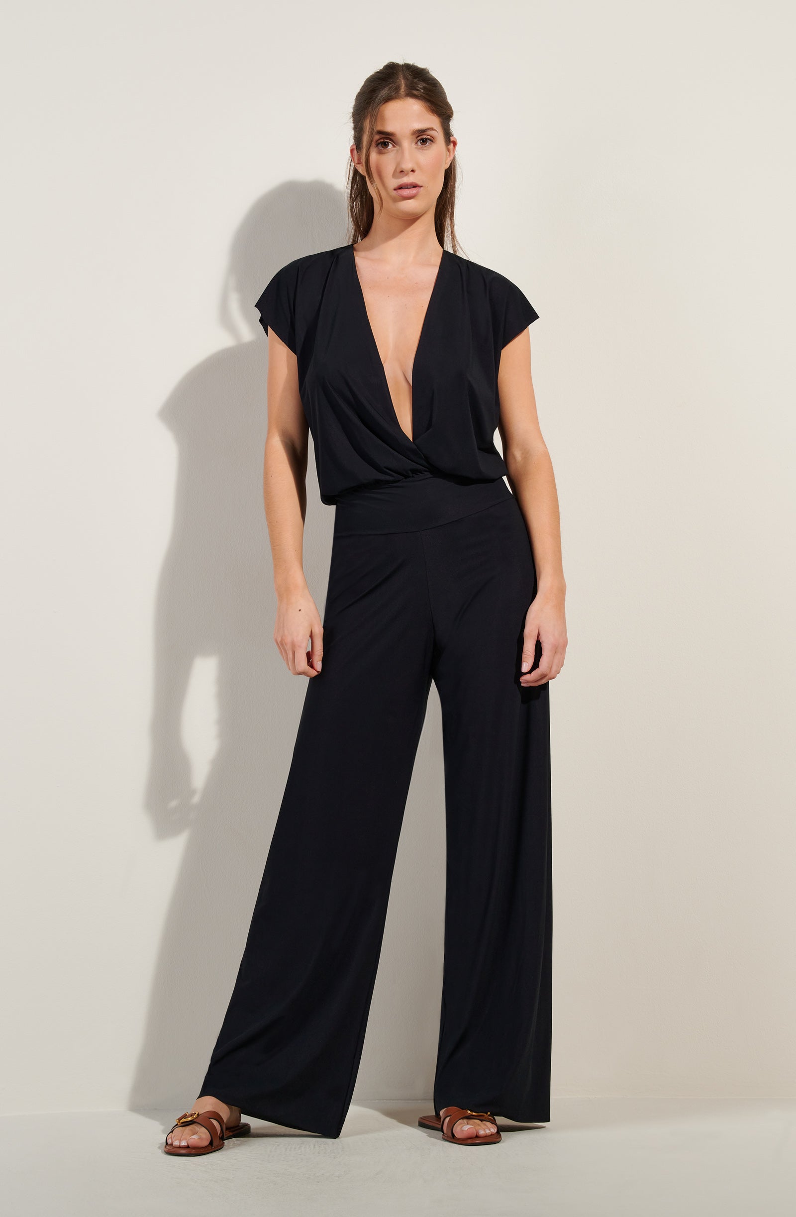 pain-de-sucre-codou-combinaison-beachwear-voile-l-ger-noir image 1