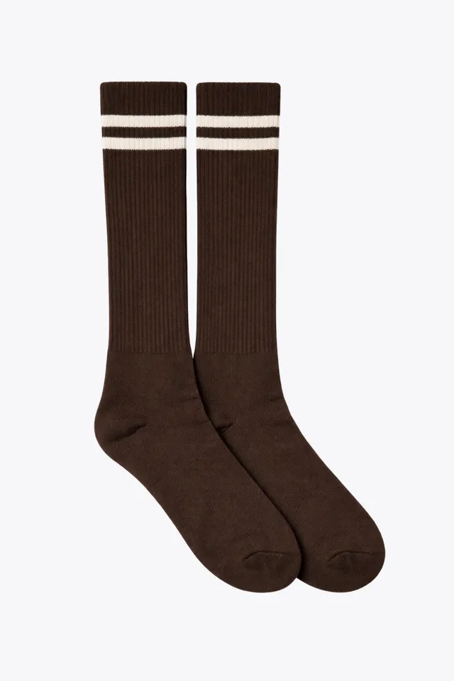luz-collections-chaussettes-marron-ray-es-blanches image 1
