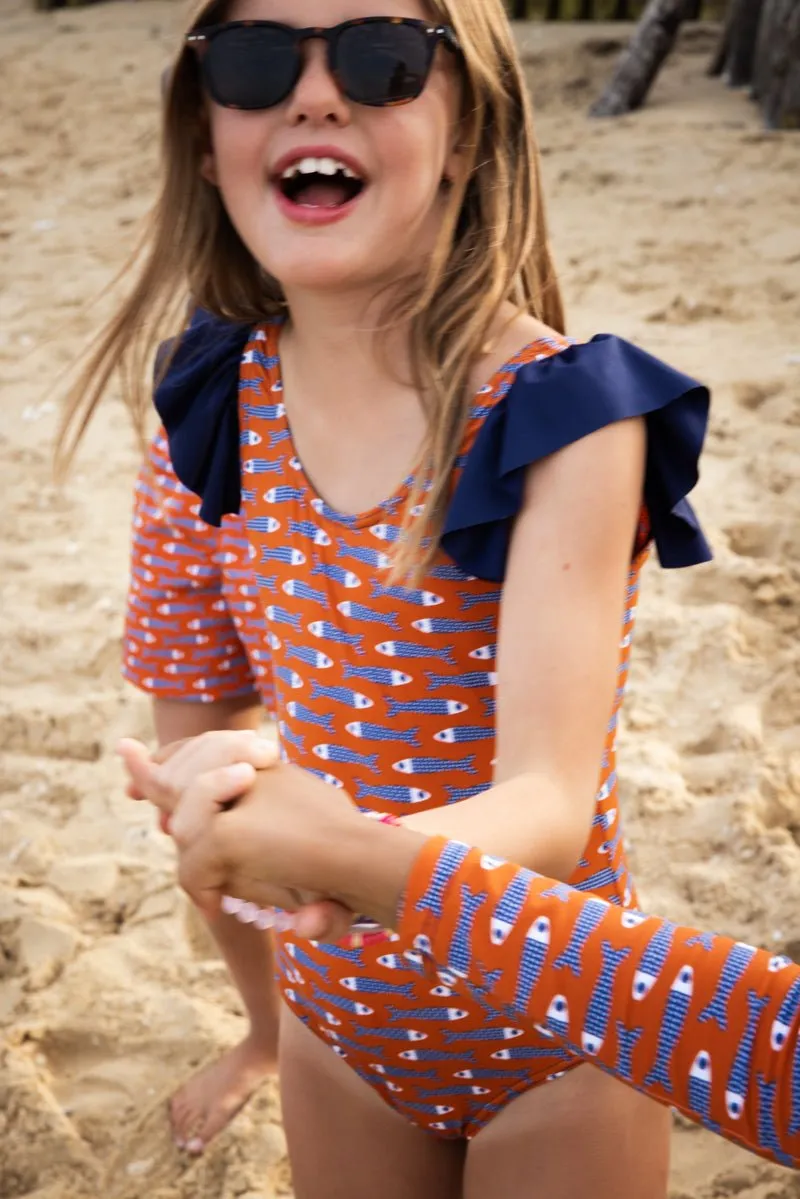 les-ultraviolettes-starlette-maillot-une-pi-ce-anti-uv-fille-poissons-2-12-ans image 1